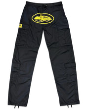 Load image into Gallery viewer, Corteiz Guerillaz Cargo Pants in Black / Yellow - Bisy Clothing