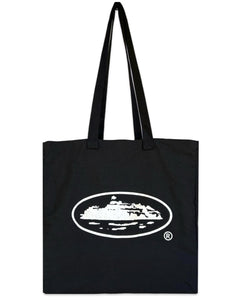 Corteiz RTW Alcatraz Linen Tote Bag in Black - Bisy Clothing