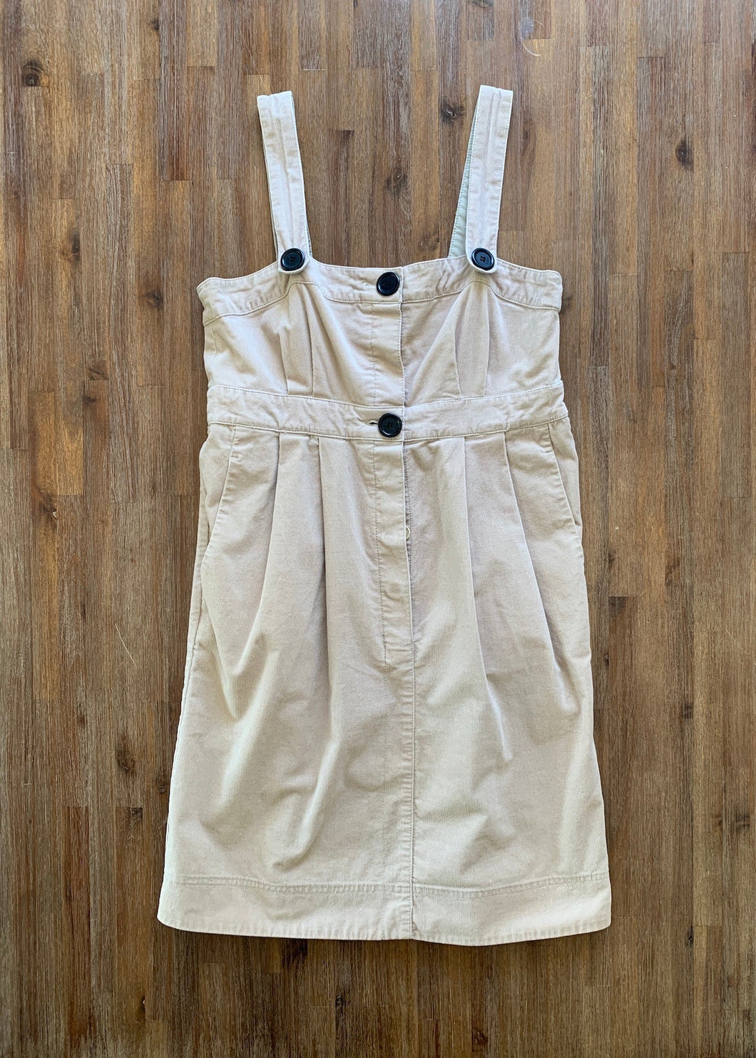 COUNTRY ROAD Size 12 Corduroy Button Dress in Beige Women's DEC26 - Bisy Clothing