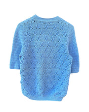 將圖片載入圖庫檢視器 Crochet Knit Top Hand Made in Blue ⏐ Size M - Bisy Clothing