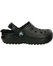 Load image into Gallery viewer, Crocs Kids&#39; Classic Fuzzy Lined Clog in Black - Bisy Clothing