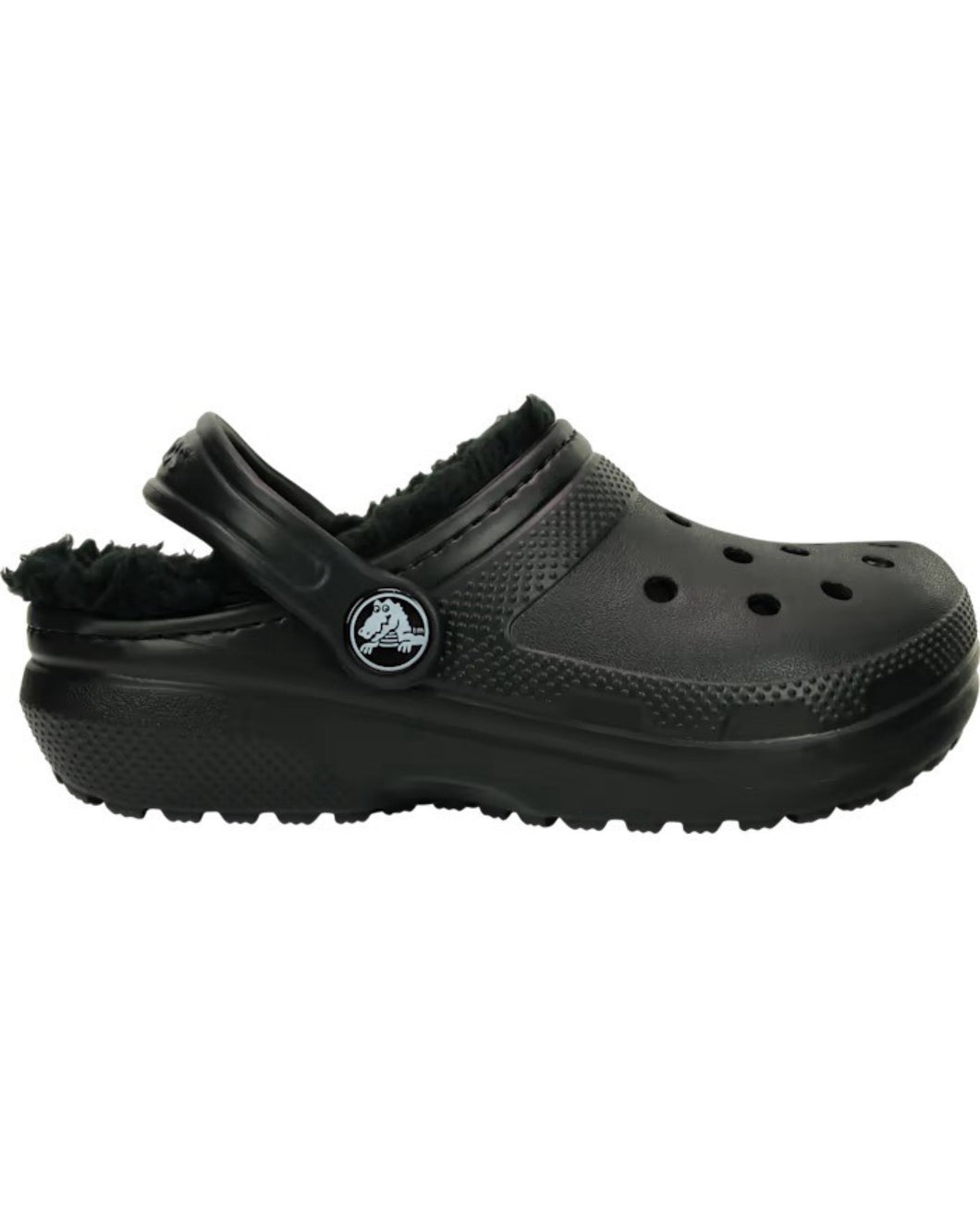 Crocs Kids' Classic Fuzzy Lined Clog in Black - Bisy Clothing