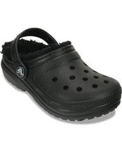 Load image into Gallery viewer, Crocs Kids&#39; Classic Fuzzy Lined Clog in Black - Bisy Clothing