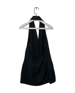 CUE Size S Vintage Haulter Neck Blazer Top Black NOV5921 - Bisy Clothing