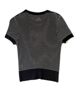 Cue Viscose Short Sleeve Knit Top in Black ⏐ Size L - Bisy Clothing