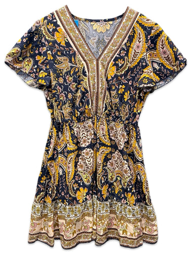 Cupshe V - Neck Boho Floral Mini Dress - Bisy Clothing