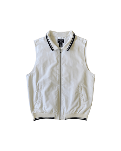 CUTTER & BUCK Size M Vintage Zip Golf Vest in White NOV2121 - Bisy Clothing