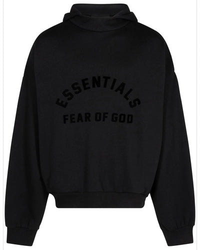 Essentials Fear of God Arch Logo Hoodie in Jet Black (SS23) - Bisy Clothing