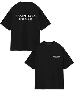 Essentials Fear of God Core Logo Jersey Crewneck T-Shirt in Black (2024) - Bisy Clothing