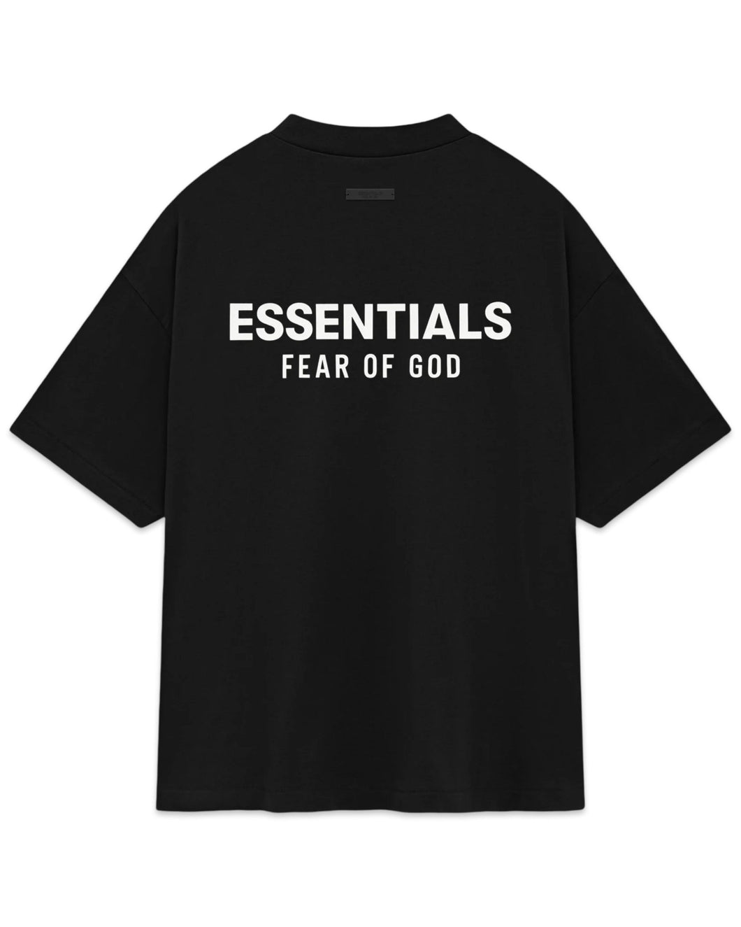 Essentials Fear of God Core Logo Jersey Crewneck T-Shirt in Black - Bisy Clothing