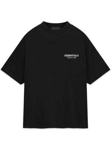 Essentials Fear of God Core Logo Jersey Crewneck T-Shirt in Black - Bisy Clothing