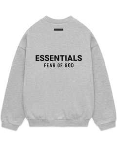 Essentials Fear of God Fleece Crewneck Light Heather Grey (FW 24/25) - Bisy Clothing