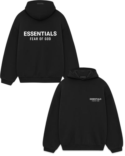 Essentials Fear of God Fleece Hoodie in Black (FW24/25 - Bisy Clothing