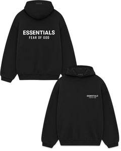 Essentials Fear of God Fleece Hoodie in Black (FW24/25 - Bisy Clothing