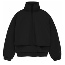 Load image into Gallery viewer, Essentials Fear of God Half Zip Mockneck Sweater in Jet Black (2024) - Bisy Clothing