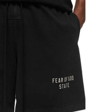 Load image into Gallery viewer, Essentials Fear of God Heavy Jersey Soccer Shorts in Black - Bisy Clothing