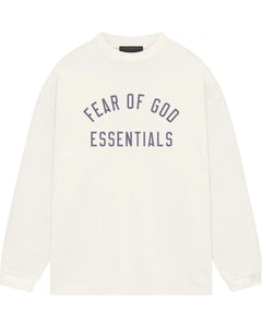 Essentials Fear of God Jersey Crewneck Long Sleeve T-Shirt in Shell White - Bisy Clothing