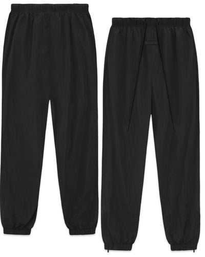 Essentials Fear of God Nylon Trackpants in Jet Black (2024) - Bisy Clothing