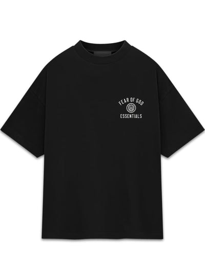 Essentials Fear of God 'University' Jersey T-Shirt in Black (FW 24) - Bisy Clothing