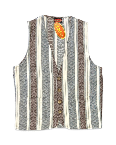 Ethics Vintage Patterned Linen Vest ⏐ Size M - Bisy Clothing