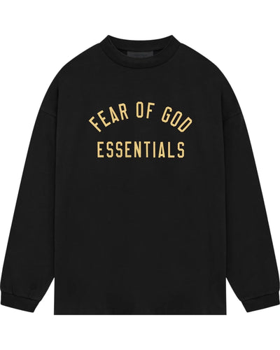 Fear of God Essentials Jersey Long - Sleeve Tee Black - Bisy Clothing