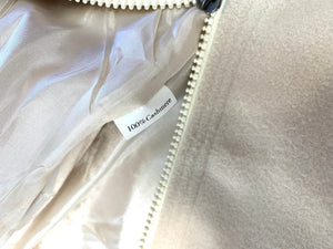 FENDI Cream Zip Cashmere Fleece Jacket in Beige Authentic APR1922 - Bisy Clothing