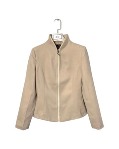 FENDI Cream Zip Cashmere Fleece Jacket in Beige Authentic APR1922 - Bisy Clothing