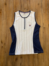 Load image into Gallery viewer, FILA Size L 1/4 Zip Pin Stripe Tight Gym Stretch Tank Top Womens MAR9521 - Bisy Clothing