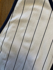 FILA Size L 1/4 Zip Pin Stripe Tight Gym Stretch Tank Top Womens MAR9521 - Bisy Clothing