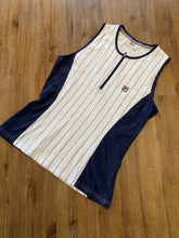 Load image into Gallery viewer, FILA Size L 1/4 Zip Pin Stripe Tight Gym Stretch Tank Top Womens MAR9521 - Bisy Clothing