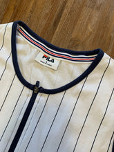 Load image into Gallery viewer, FILA Size L 1/4 Zip Pin Stripe Tight Gym Stretch Tank Top Womens MAR9521 - Bisy Clothing