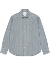 Load image into Gallery viewer, Osvaldo Trucchi Long Sleeve Striped Shirt in Blue and White