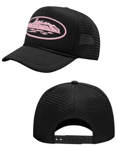 Corteiz Alcatraz Puff Print Trucker Hat in Black and Purple (2024)