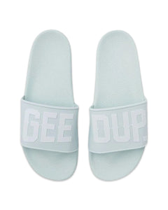 Geedup Core Logo Slides in Blue / White - Bisy Clothing