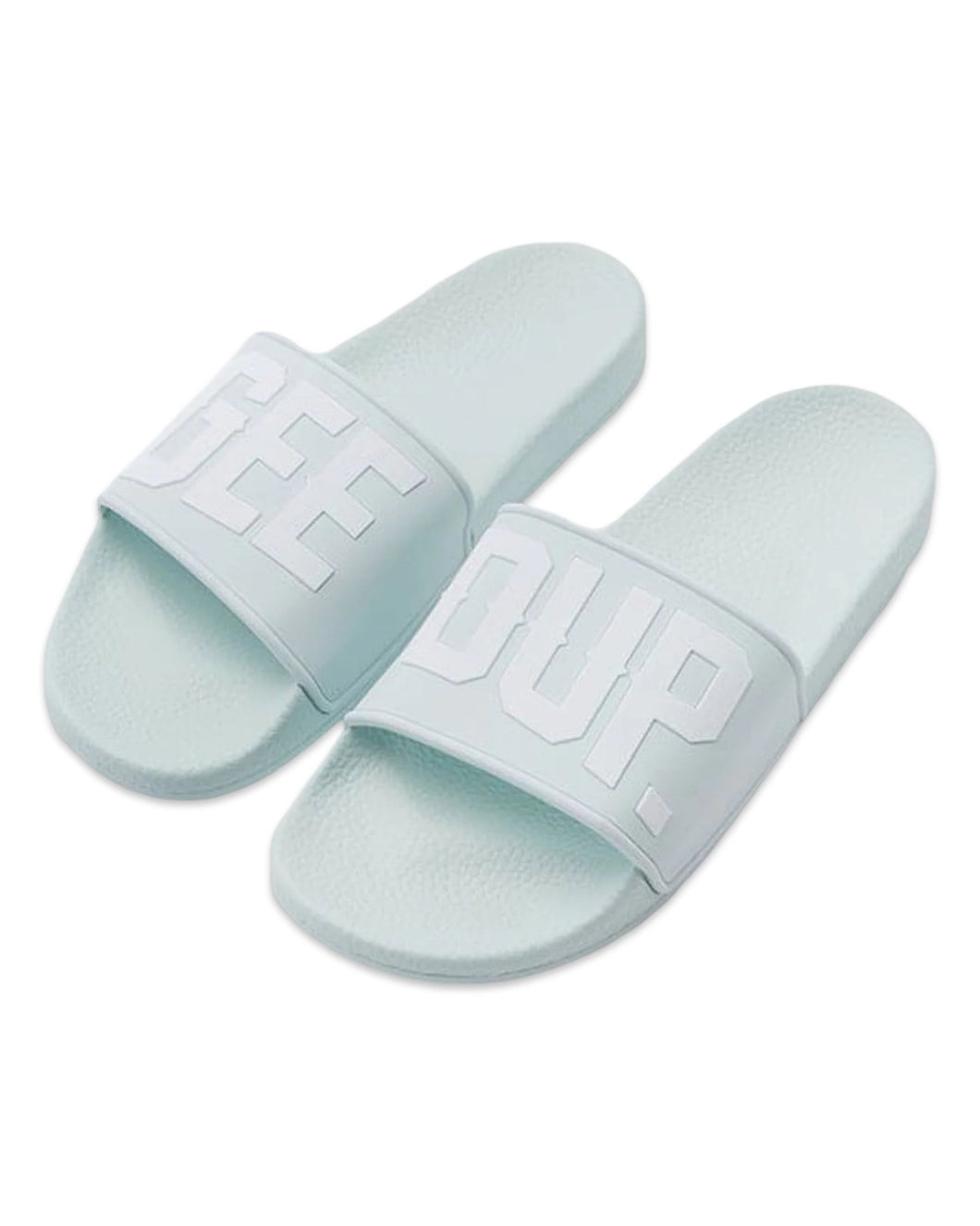 Geedup Core Logo Slides in Blue / White - Bisy Clothing