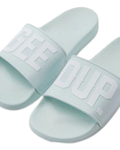 Geedup Core Logo Slides in Blue / White - Bisy Clothing