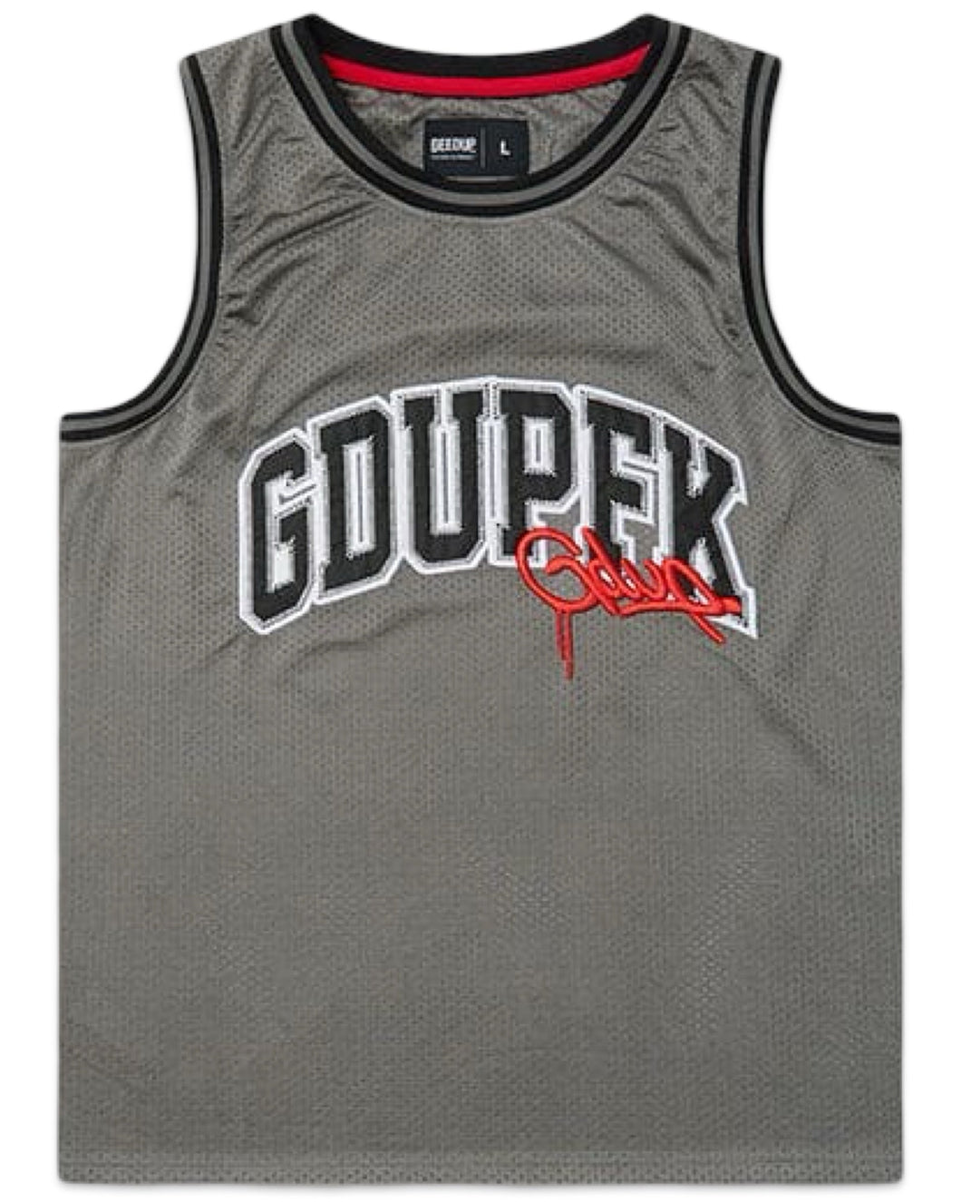 Geedup GDUPFK Basketball Jersey Grey / Red (2025) - Bisy Clothing