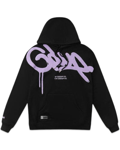 Geedup Handstyle Hoodie Black / Lavender (2024) - Bisy Clothing
