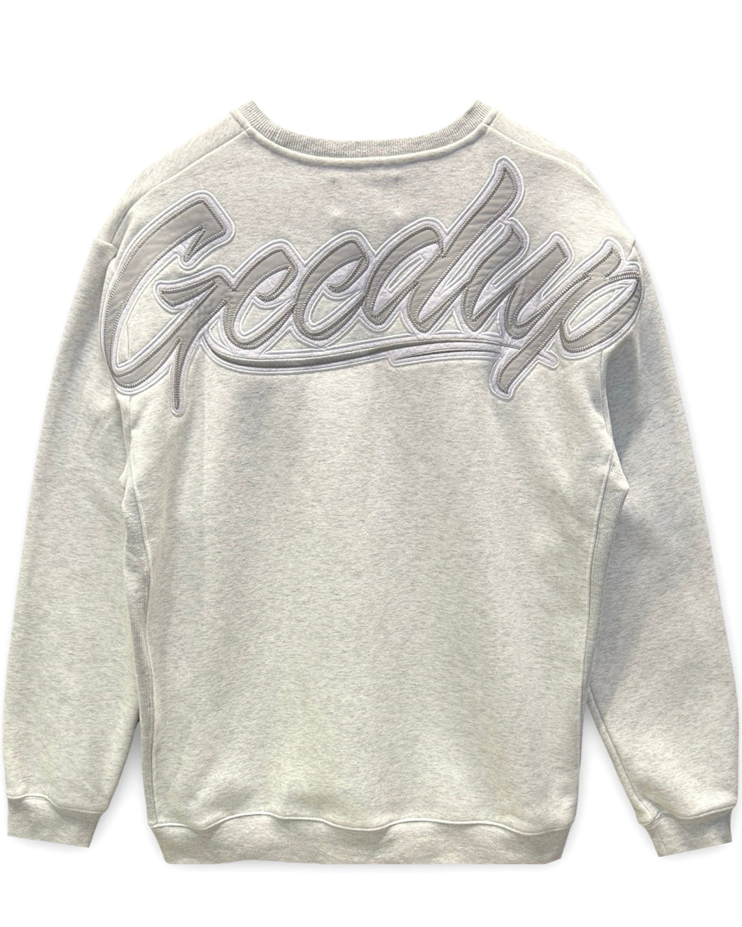Geedup OS Script Crewneck in Grey Marle (2021) - Bisy Clothing