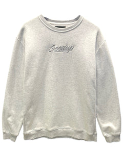 Geedup OS Script Crewneck in Grey Marle (2021) - Bisy Clothing