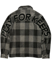 Load image into Gallery viewer, Geedup Play for Keeps PFK Flannel Jacket Black/Grey (2024) - Bisy Clothing