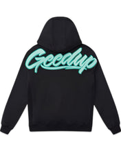 Load image into Gallery viewer, Geedup Script Hoodie Navy / Teal (2025) - Bisy Clothing