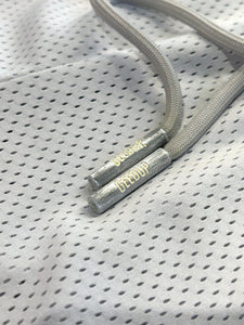 Geedup Script Perforated Shorts in Grey / Blue (2021) - Bisy Clothing