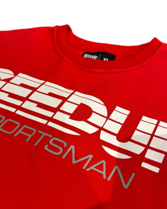 Geedup Sportsman Crewneck Jumper in Red (2021) - Bisy Clothing