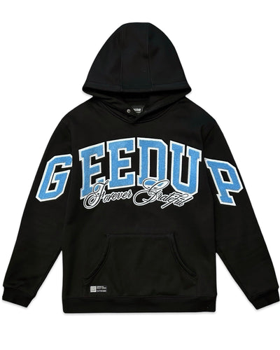 Geedup Team Logo x Blue Boy Forever Grateful Hoodie in Black (2022) - Bisy Clothing
