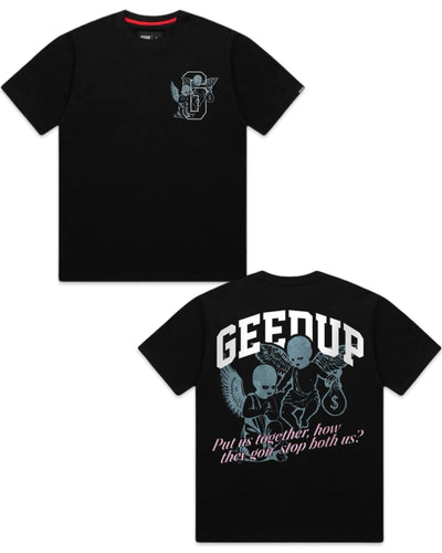 Geedup Valentines Drop Cherubs T-Shirt Black/Blue/Pink (2025) - Bisy Clothing