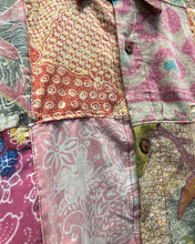 Load image into Gallery viewer, Handmade Patchwork T-Shirt Vintage Cloth Short Sleeve Shirt - Bisy Clothing