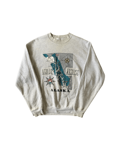 HANES Size 2XL Vintage Alaska Crew Jumpers in Black JUL1821 - Bisy Clothing