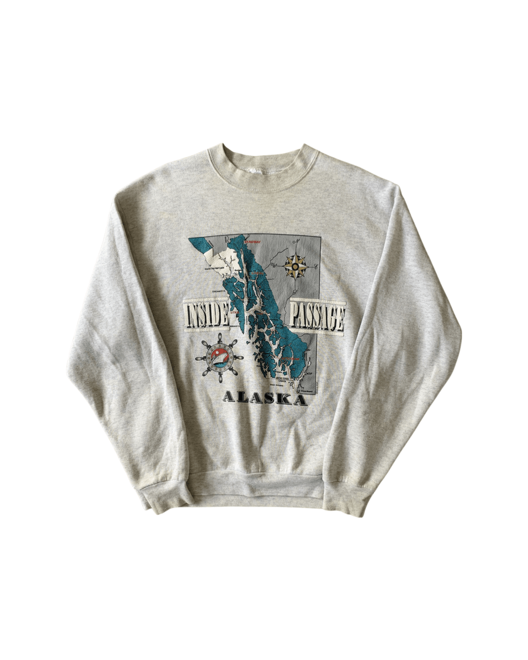 HANES Size 2XL Vintage Alaska Crew Jumpers in Black JUL1821 - Bisy Clothing