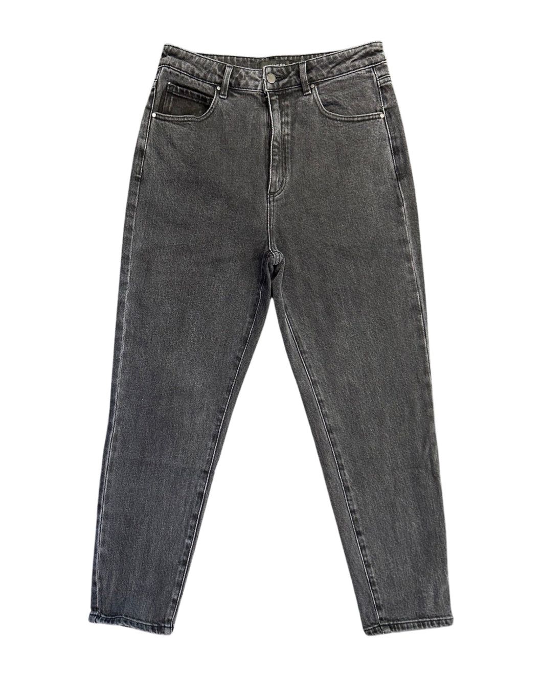 High Waisted Tapered Charcoal Denim Jeans ⏐ Size 10 - Bisy Clothing